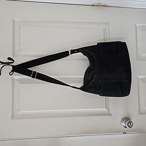 Thirty One Free To Be Carry All Purse Crossbody Black Twill Bag